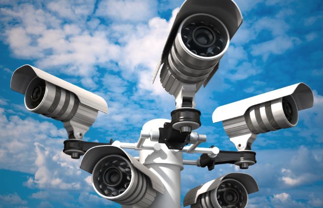 A storage facility with security cameras.