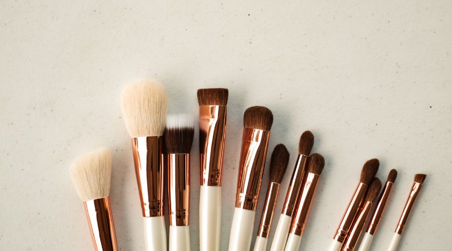 Clean makeup brushes ready to be stored.